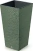 A tall, square planter with a textured green exterior and a dark interior, shown against a white background. Náhľad obrázku produktu