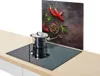 A pot sits on an induction stovetop with a decorative backsplash featuring chili peppers and spices. Náhled obrázku produktu