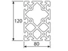 Länge 260mm - Aluminiumprofil 80x120S I-Typ Nut 8 (schwer), Produktbild-Vorschau 2