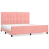 vidaXL Bettgestell mit Kopfteil Rosa 200x200 cm Samt Produktbild-Vorschau 1