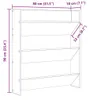 vidaXL Nástěnná skříň na boty Betonová šedá 80x18x90 cm Náhled obrázku produktu 8