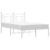 vidaXL Struttura letto con testiera in metallo bianco Anteprima dell’immagine prodotto 1