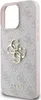 A pink and gray Guess branded iPhone case with a gold logo. Podgląd zdjęcia produktu