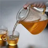 Teekanne gestreiftes Glas mit Griff hitzebeständiger 1000ml Produktbild-Vorschau 3
