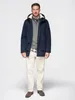 Lange herenparka met bontvoering - Marineblauw Productafbeelding-voorbeeld 6