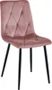 Sedia Libra in velluto, rosa, con gambe nere, set di 3 Anteprima dell’immagine prodotto 2