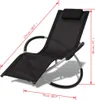 vidaXL Sonnenliege Geometrisch Outdoor Stahl Schwarz und Produktbild-Vorschau 8
