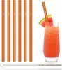 HALM Trinkhalme aus Glas, NEON Orange, 6 wiederverwendbare Produktbild-Vorschau 1