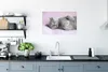 MuchoWow® Poster Graue Katze schläft auf rosa Teppich 90x60 Produktbild-Vorschau 3