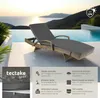 Chaise longue en rotin et aluminium Océane - marron naturel Voir les images du produit 2