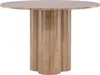 A round wooden table with a fluted pedestal base against a white background. Produktbild-Vorschau