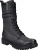 A single black leather boot with laces. Produktbild-Vorschau