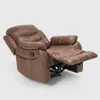 A brown leather recliner chair with the footrest extended. Anteprima dell’immagine prodotto