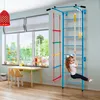 A child is using a metal climbing wall set in a room with a large window. Produktbild-Vorschau