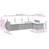 5-tlg. Garten-Sofagarnitur mit Kissen Schwarz Poly Rattan Produktbild-Vorschau 3