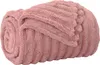 A rolled-up pink fleece blanket with a ribbed texture. Náhľad obrázku produktu