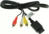 A close-up shot of a video cable with RCA connectors. Produktbild-Vorschau
