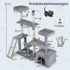 COSTWAY 136 cm tiragraffi, albero per gatti con grotta per Anteprima dell’immagine prodotto 3