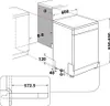 A technical drawing showing the dimensions and installation space for a dishwasher. Voir les images du produit