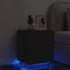 vidaXL Nachttisch mit LED-Leuchten Schwarz Holzwerkstoff Produktbild-Vorschau 1