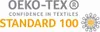 The image displays the OEKO-TEX STANDARD 100 logo, which is a certification for textiles. Produktbild-Vorschau