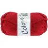 A ball of red yarn with a label. Produktbild-Vorschau