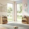 COSTWAY drielaags kinderrek met lade op wielen, houten Productafbeelding-voorbeeld 9