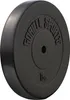 A black weight plate with embossed text. Náhľad obrázku produktu