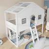 Hausbett, mit Treppe, mit Fallschutz und Gitter, Zwei graue Produktbild-Vorschau 7