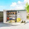 Outsunny Gerätehaus Gartenhaus mit Schiebetür Outdoor Stahl Produktbild-Vorschau 9