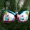 BRUBAKER Sonnenbrille Urlaub Blau & Pink mit Insel Palmen Produktbild-Vorschau 2