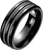 Herrenring schwarz: Edelstahl Ring „Stahlseil“ 65 (20.6 mm Produktbild-Vorschau 2