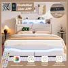 A bedroom scene featuring a bed with LED lighting and various features highlighted. Voir les images du produit