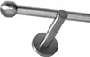 A close-up studio shot of a metal curtain rod bracket and a section of the rod with a decorative ball end. Produktbild-Vorschau