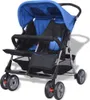 The Living Store Zwillingskinderwagen Stahl Blau und Produktbild-Vorschau 5