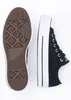 A top-down view of a pair of black Converse Chuck Taylor All Star Lift Ox sneakers against a white background. One shoe is shown from the sole, and the other from the side. Voir les images du produit