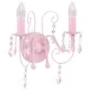 vidaXL Applique con perle rosa 2 × prese E14 Anteprima dell’immagine prodotto 2