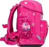 A pink backpack with silver stars and a unicorn design, shown from the side. Anteprima dell’immagine prodotto