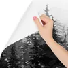 Muralo Selbstklebende Fototapete Schwarz-Weiß WALD Bäume Produktbild-Vorschau 3