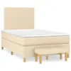 vidaXL Boxspringbett mit Matratze Creme 120x200 cm Stoff Produktbild-Vorschau 1