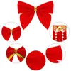 Rubans de Noël 8 x 8,5 cm rouges, lot de 6 pièces, Voir les images du produit 4
