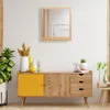 Miroir mural Relaxdays avec étagère, cadre en bambou, Voir les images du produit 5