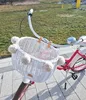 WikliBOX - Wiklinowy koszyk na rower biały na paski Dumpy Podgląd zdjęcia produktu 4