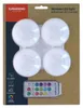 Edco LED Lampen kabellos Set von 4 mit Fernbedienung RGB Produktbild-Vorschau 1