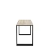 A product shot of a table with a wooden top and black legs, isolated on a white background. Náhled obrázku produktu