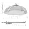 Diagrams showing the dimensions of a fire pit spark screen and a poker tool. Anteprima dell’immagine prodotto