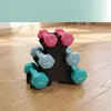 Set di manubri Relaxdays, 3 paia; da 1 a 3 kg, in ghisa, Anteprima dell’immagine prodotto 3