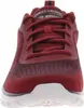 A close-up front view of a burgundy Skechers shoe. Produktbild-Vorschau