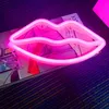 LED Neon Schild Lips Pink 27x14cm - Lippen Mund Wanddeko Produktbild-Vorschau 2