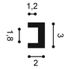 A diagram showing the dimensions of a U-shaped profile. Náhľad obrázku produktu